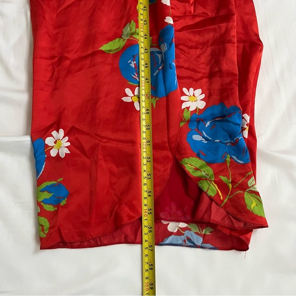 NWOT De La Vali Ohio Satin Floral Print Maxi Dress 4 - Picture 16 of 16